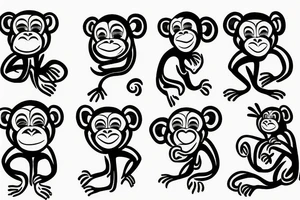 emoji monkey tattoo idea