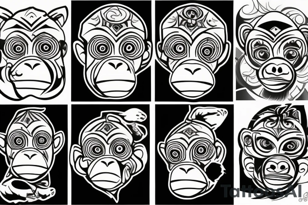 emoji monkey tattoo idea