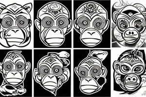 emoji monkey tattoo idea