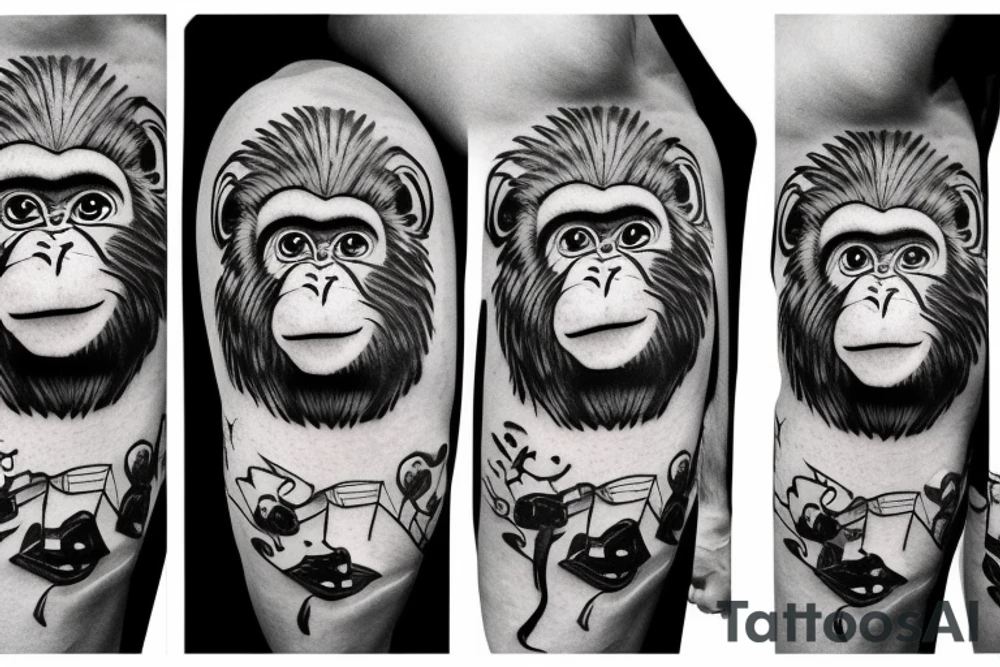 emoji monkey tattoo idea