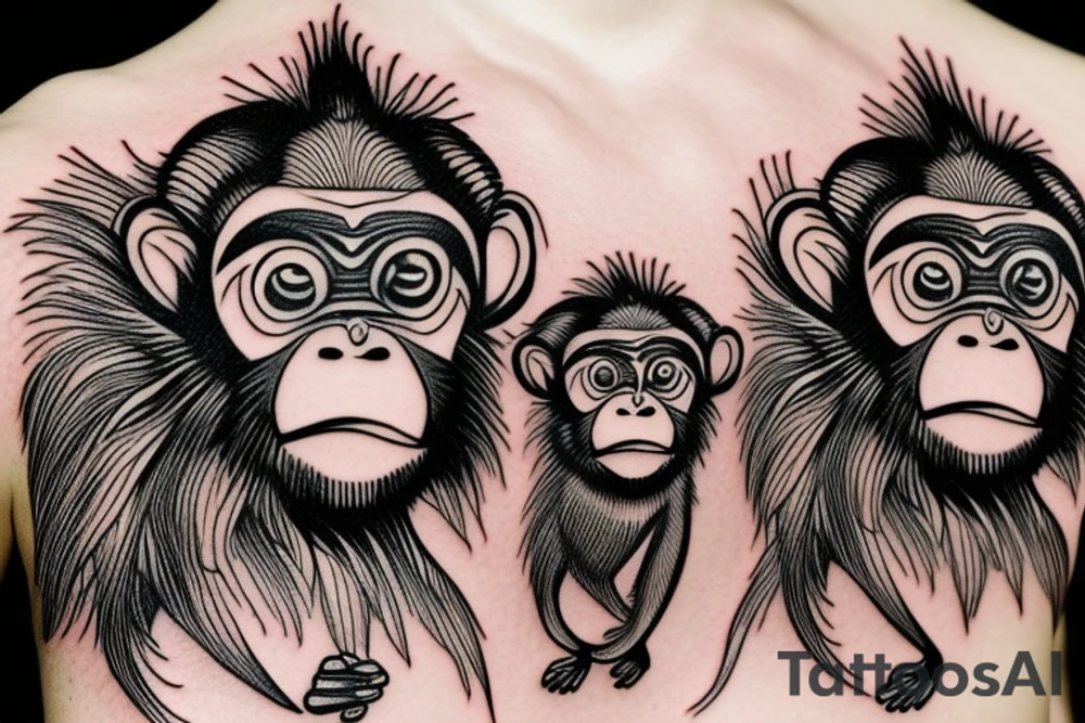 emoji monkey tattoo idea