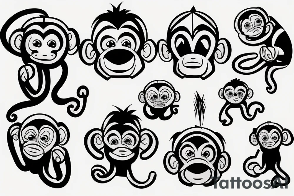 emoji monkey tattoo idea