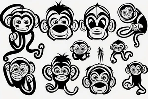 emoji monkey tattoo idea