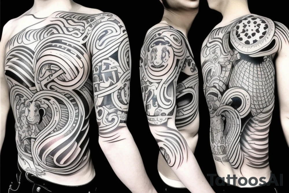 contour monkey tattoo idea