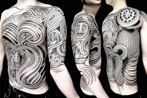 contour monkey tattoo idea