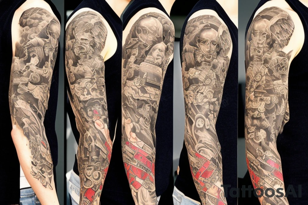 Sleeve Tattoo for Ukrainian soldier tattoo idea