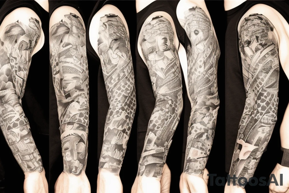 Sleeve Tattoo for Ukrainian soldier tattoo idea