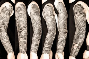 Sleeve Tattoo for Ukrainian soldier tattoo idea