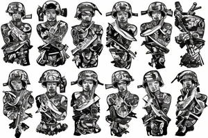 Sleeve Tattoo for Ukrainian soldier tattoo idea