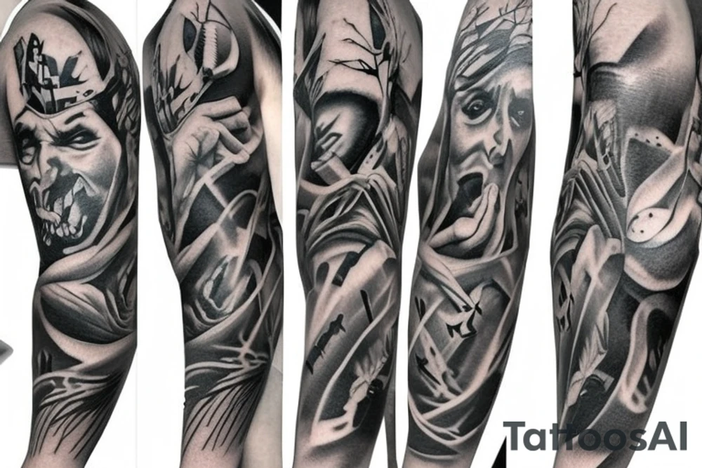 Sleeve Tattoo for Ukrainian soldier tattoo idea