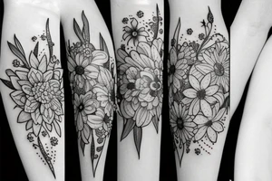 flowers and butterflies tattoo idea