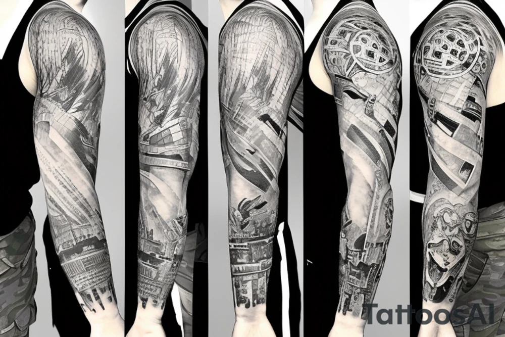 Sleeve Tattoo for Ukrainian soldier tattoo idea