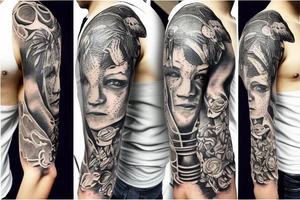 Sleeve Tattoo for Ukrainian soldier tattoo idea