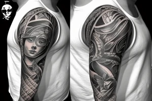 Sleeve Tattoo for Ukrainian soldier tattoo idea