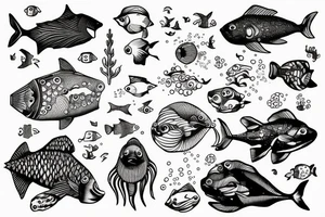 underwater robot tattoo idea