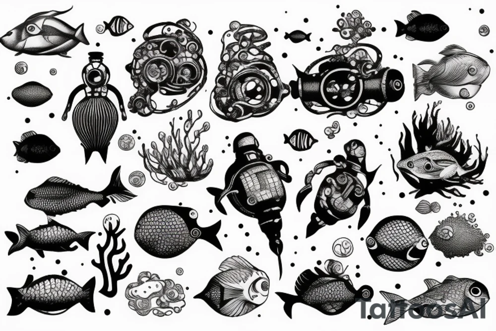 underwater robot tattoo idea