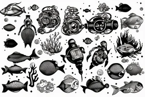 underwater robot tattoo idea