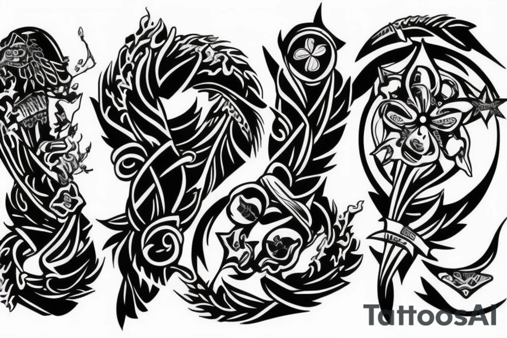 Sleeve Tattoo for Ukrainian soldier tattoo idea