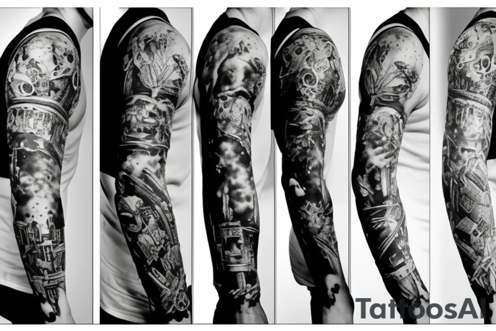 Sleeve Tattoo for Ukrainian soldier tattoo idea