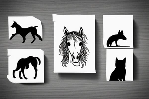 Horse, dog and cat tattoo idea