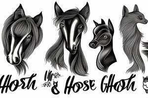 Horse, dog and cat in the same tattoo tattoo idea