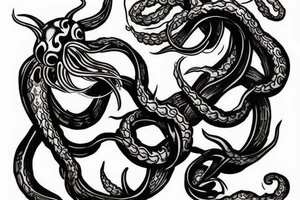 Kraken avec une pin up tattoo idea