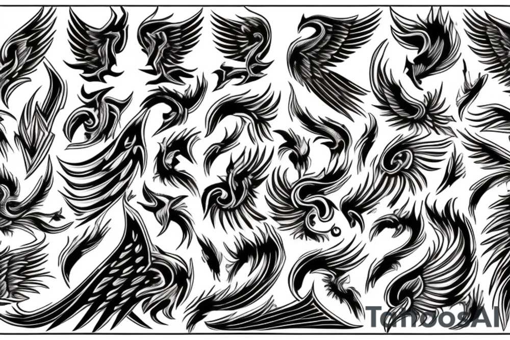 Phoenix in fire tattoo idea