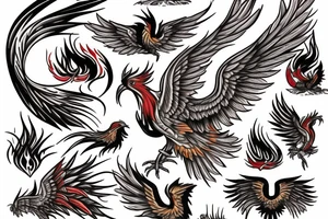 Phoenix in fire tattoo idea