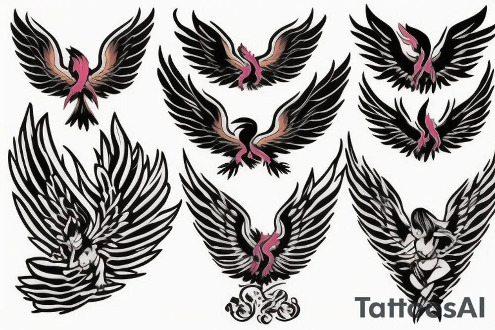 Phoenix in fire tattoo idea