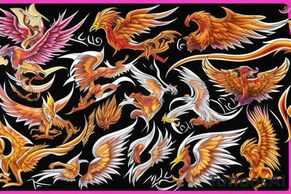 Phoenix in fire tattoo idea