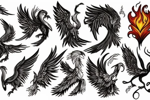 Phoenix in fire tattoo idea