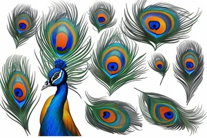 peacock with its feathers up tattoo idea