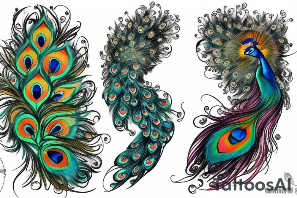 peacock and its train tattoo idea