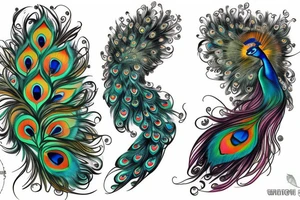peacock and its train tattoo idea