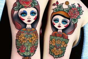 Russian wooden doll tattoo idea
