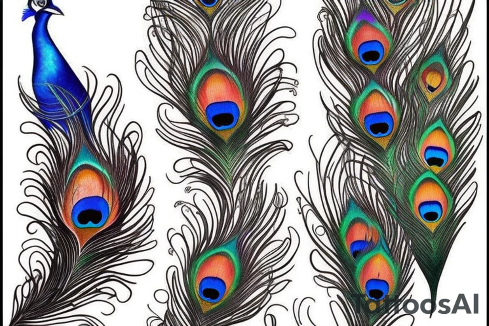 peacock open feathers tattoo idea