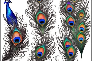 peacock open feathers tattoo idea