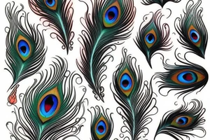 peacock open feathers tattoo idea