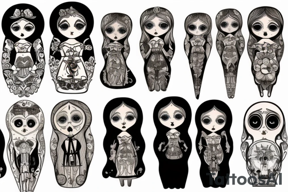 Russian wooden doll tattoo idea