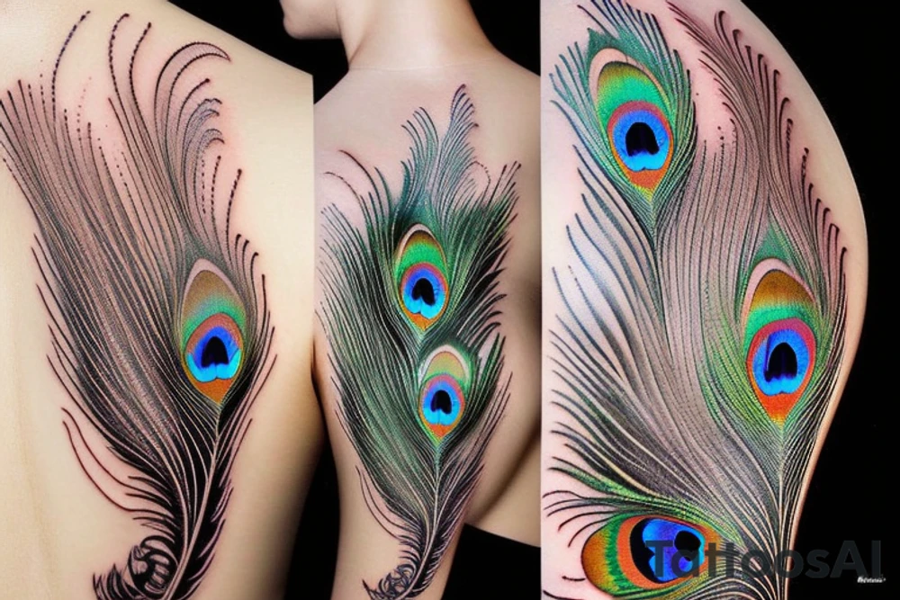 peacock feathers spread tattoo idea