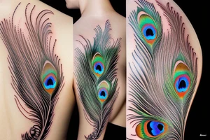 peacock feathers spread tattoo idea