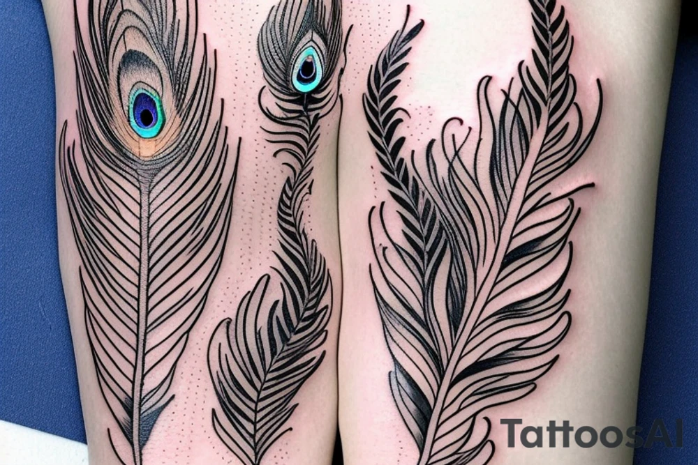 peacock feathers spread tattoo idea