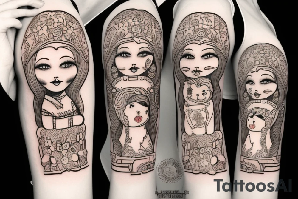 Russian wooden doll tattoo idea