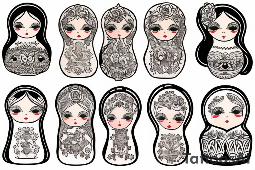 Russian wooden doll tattoo idea
