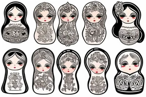Russian wooden doll tattoo idea