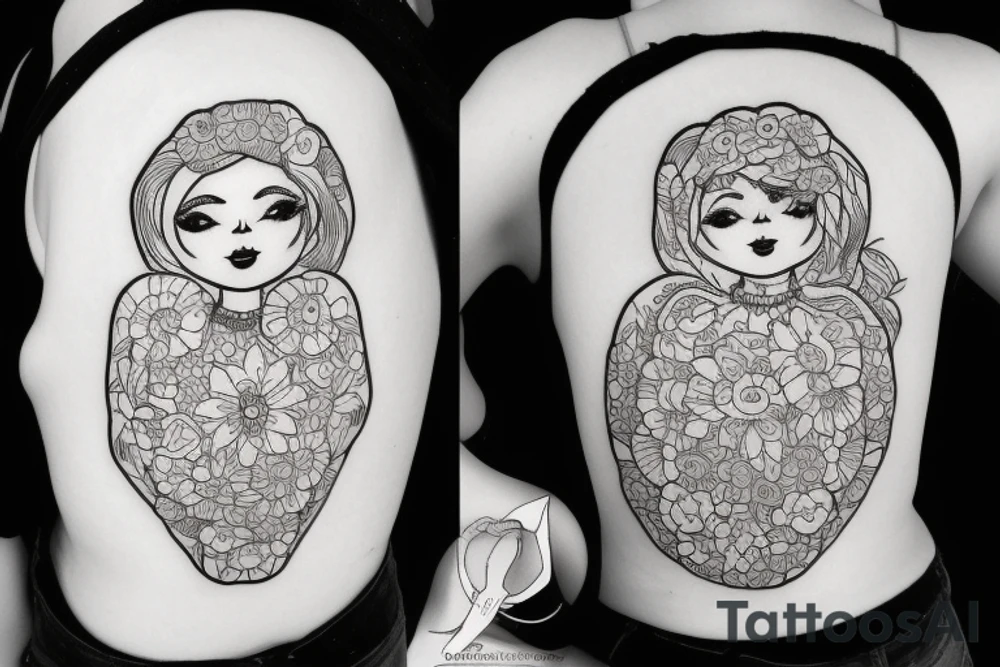 Russian wooden doll tattoo idea