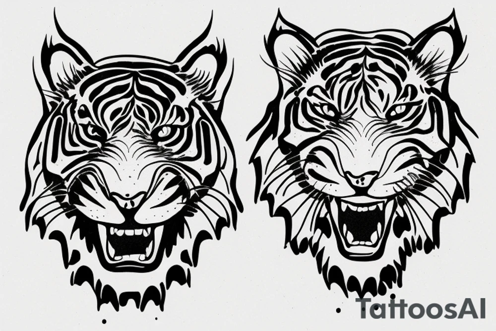 Tigre jumping in the snow tattoo idea