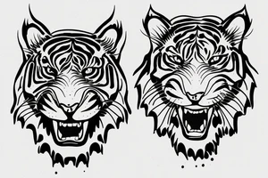 Tigre jumping in the snow tattoo idea