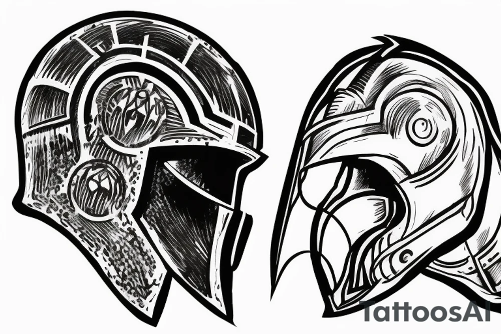 spartan helmet tattoo idea