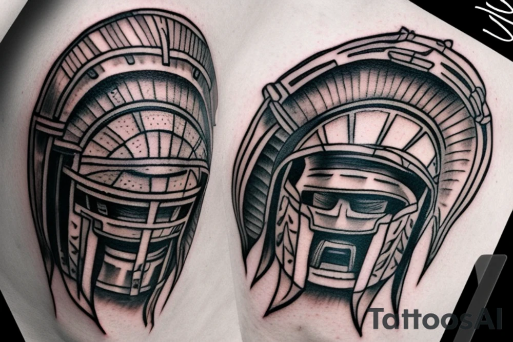 spartan helmet tattoo idea